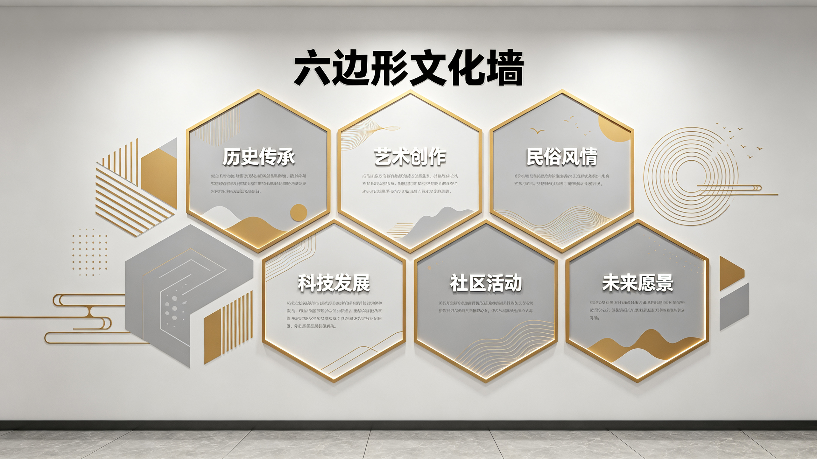 九江企业文化墙 | 六边形信息美学